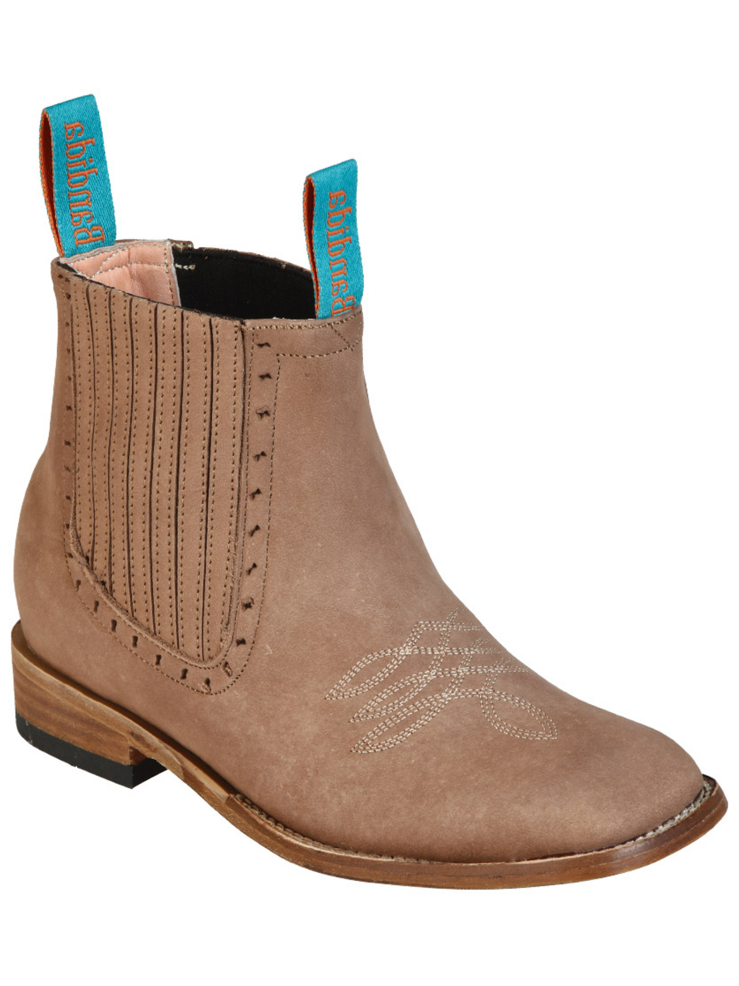Classic Nubuck Leather Rodeo Cowboy Ankle Boots for Women 'La Barca' - ID: 126665 Western Ankle Boots La Barca