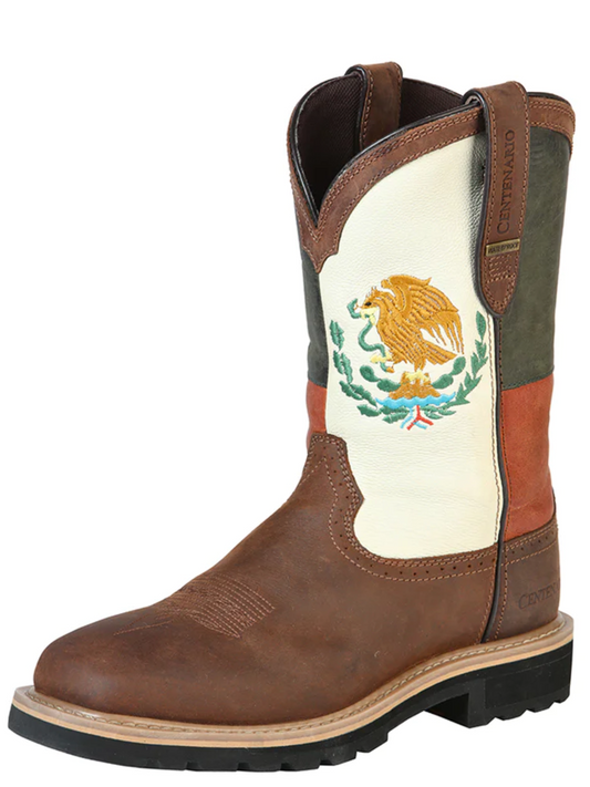 Goodyear Mexican Flag Construction Waterproof Work Boots with Genuine Leather Soft Toe for Men 'Centenario' - ID: 126721