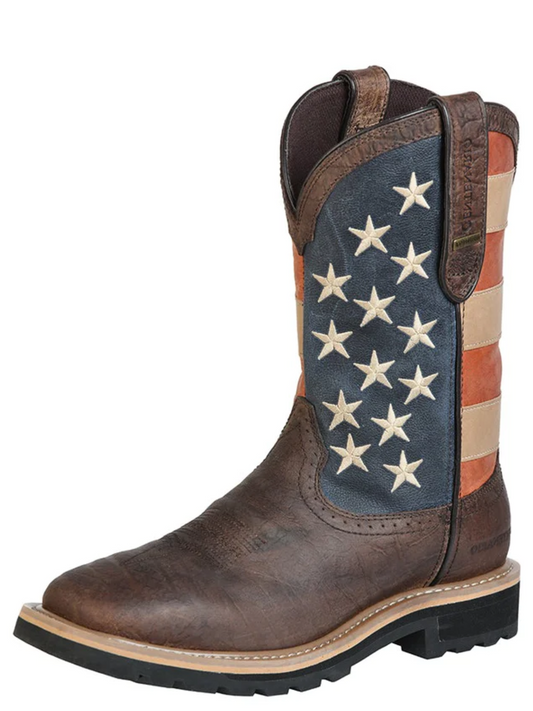 Goodyear Construction Waterproof Work Boots USA Flag with Genuine Leather Soft Toe for Men 'Centennial' - ID: 126722