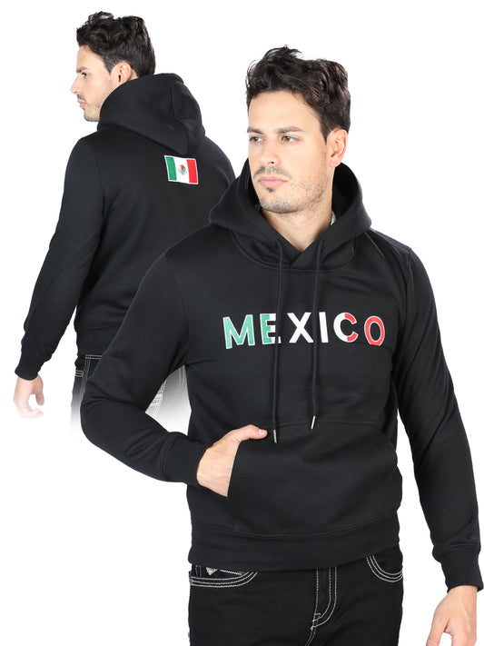 Black Hooded Pullover Sweatshirt for Men 'Centenario' - ID: 170077 Sweatshirt Centenario