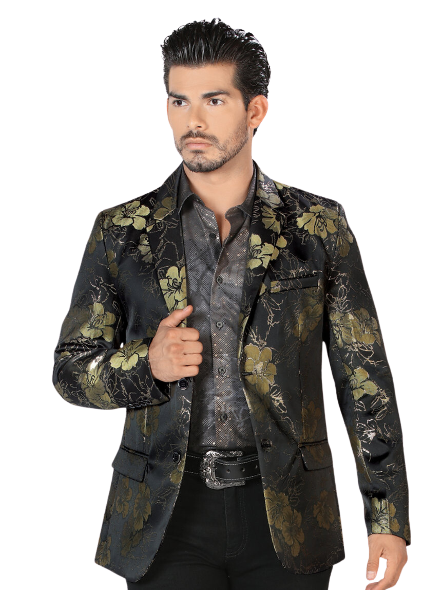 Saco de Vestir Estampado Floral para Hombre 'Lamasini' - ID: 501 Sacos de Vestir Lamasini Gold