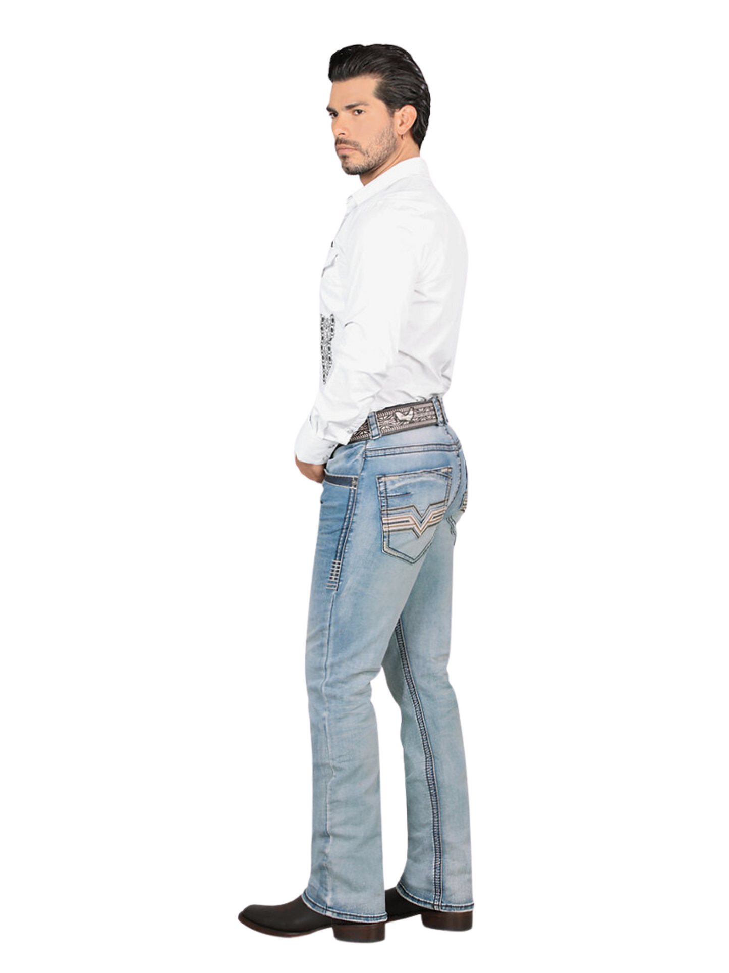 Pantalon Vaquero de Mezclilla Stretch Boot Cut para Hombre 'Lamasini' - ID: 1868 Pantalones de Vaquero Lamasini 