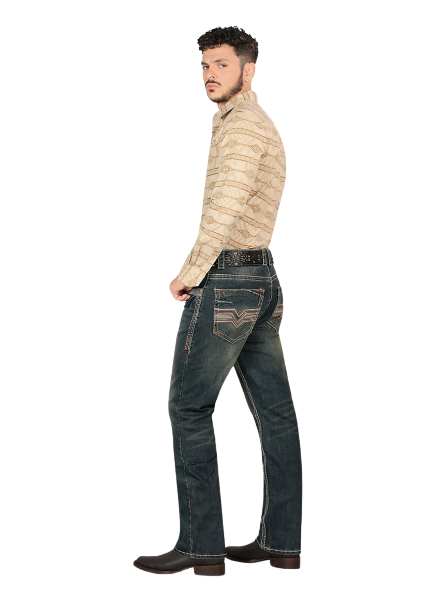 Pantalon Vaquero de Mezclilla Stretch Boot Cut para Hombre 'Lamasini' - ID: 1868 Pantalones de Vaquero Lamasini 