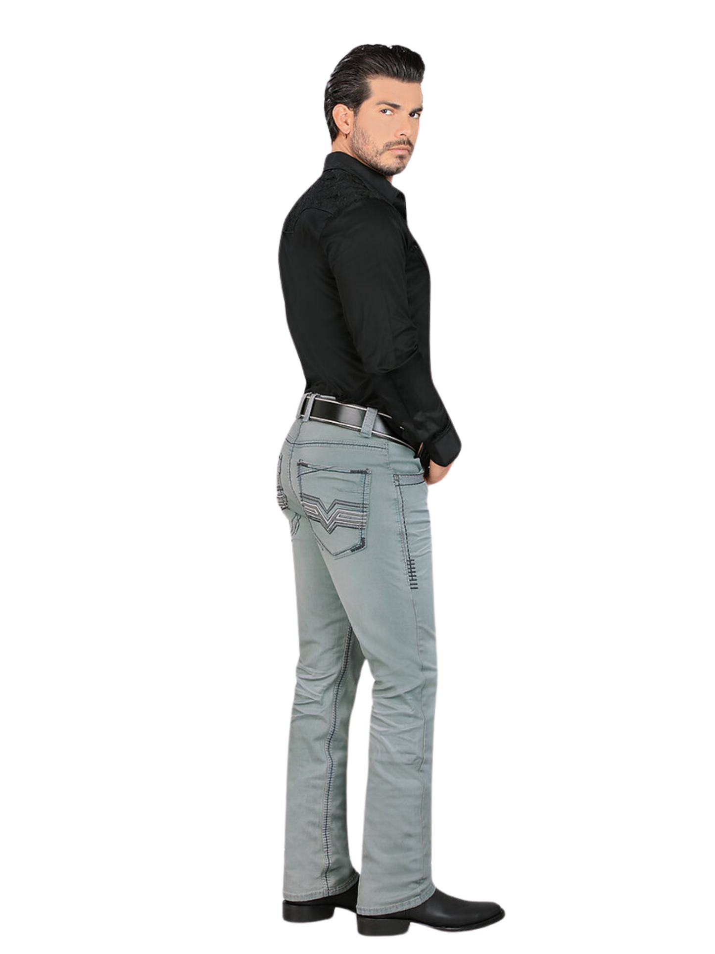 Pantalon Vaquero de Mezclilla Stretch Boot Cut para Hombre 'Lamasini' - ID: 1868 Pantalones de Vaquero Lamasini 