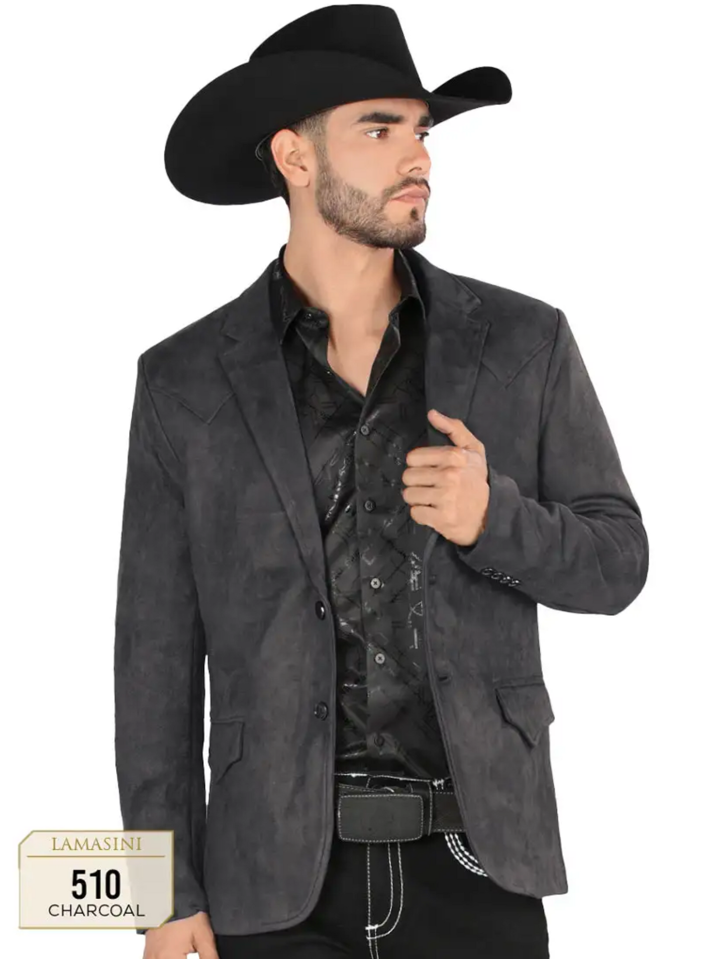 Saco Vaquero Liso para Hombre 'Lamasini' - ID: 510 Sacos Vaqueros Lamasini Charcoal