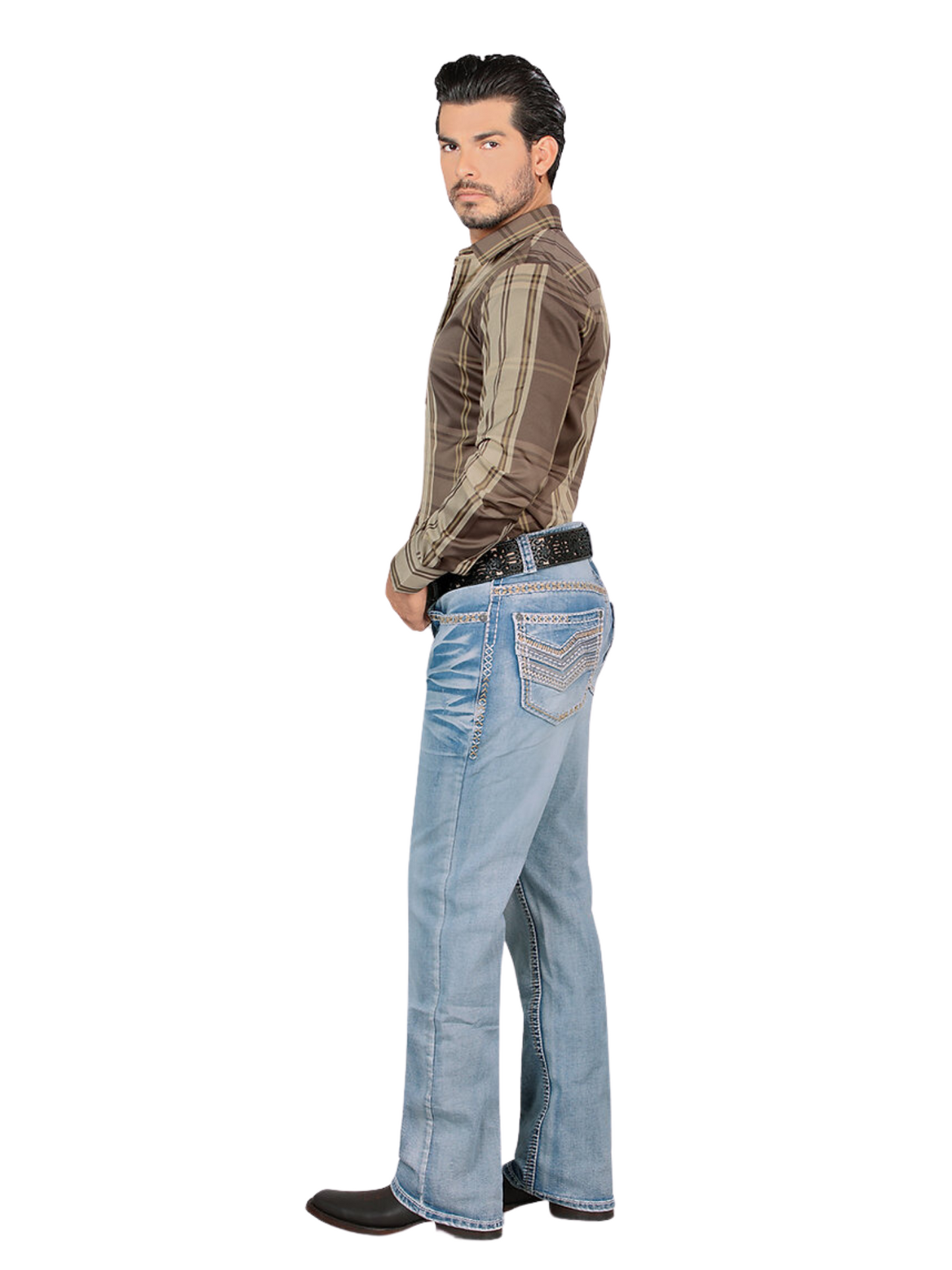 Pantalon Vaquero de Mezclilla Stretch Boot Cut para Hombre 'Lamasini' - ID: 1870 Pantalones de Vaquero Lamasini 