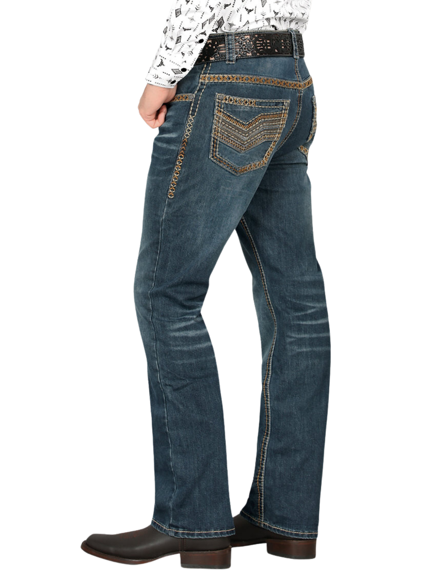 Pantalon Vaquero de Mezclilla Stretch Boot Cut para Hombre 'Lamasini' - ID: 1870 Pantalones de Vaquero Lamasini 