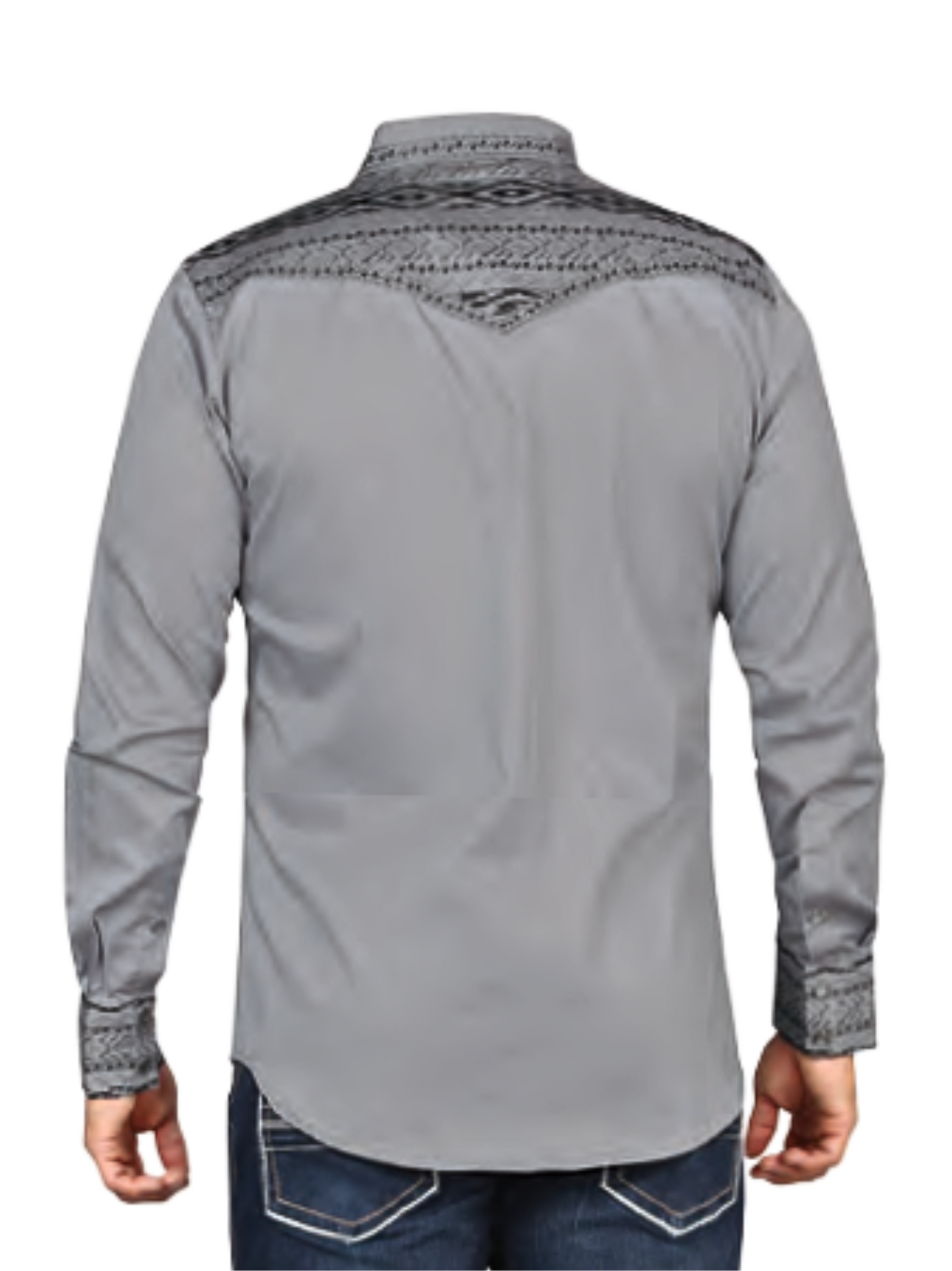 Camisa Vaquera Bordada Manga Larga para Hombre 'Lamasini' - ID: 2217 Camisas Bordadas Lamasini