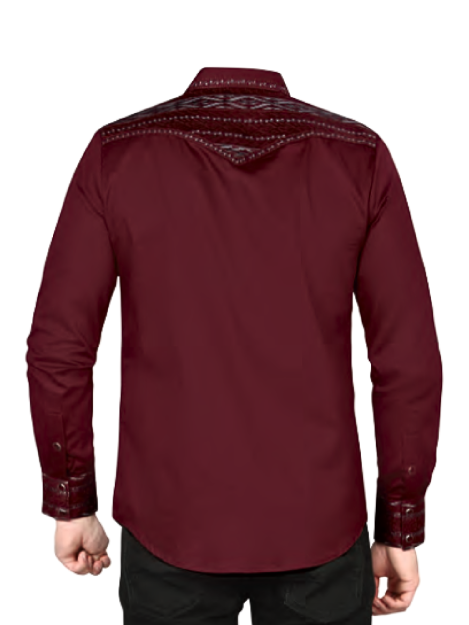 Camisa Vaquera Bordada Manga Larga para Hombre 'Lamasini' - ID: 2217 Camisas Bordadas Lamasini