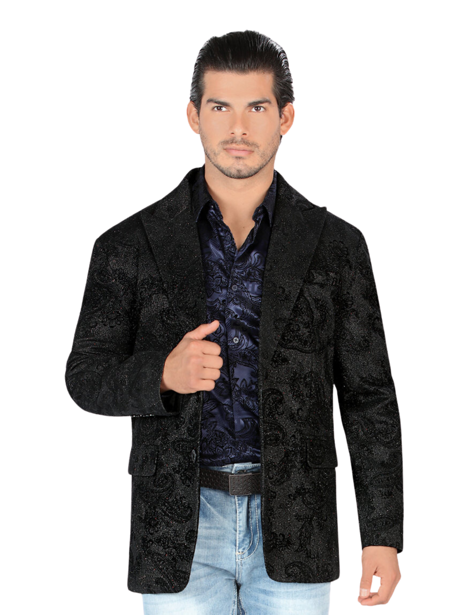 Saco de Vestir Paisley para Hombre 'Lamasini' - ID: 35205 Sacos de Vestir Lamasini Black