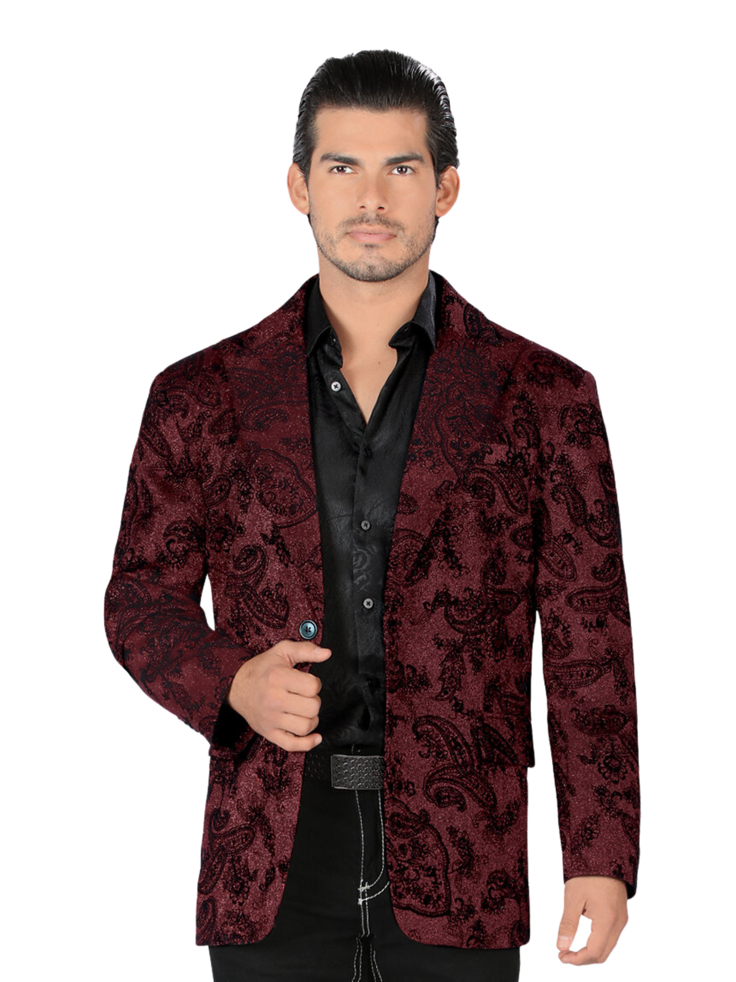 Saco de Vestir Paisley para Hombre 'Lamasini' - ID: 35205 Sacos de Vestir Lamasini Wine