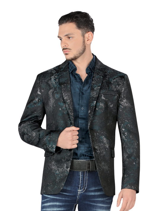 Saco de Vestir Estampado para Hombre 'Lamasini' - ID: 35209 Sacos de Vestir Lamasini Teal