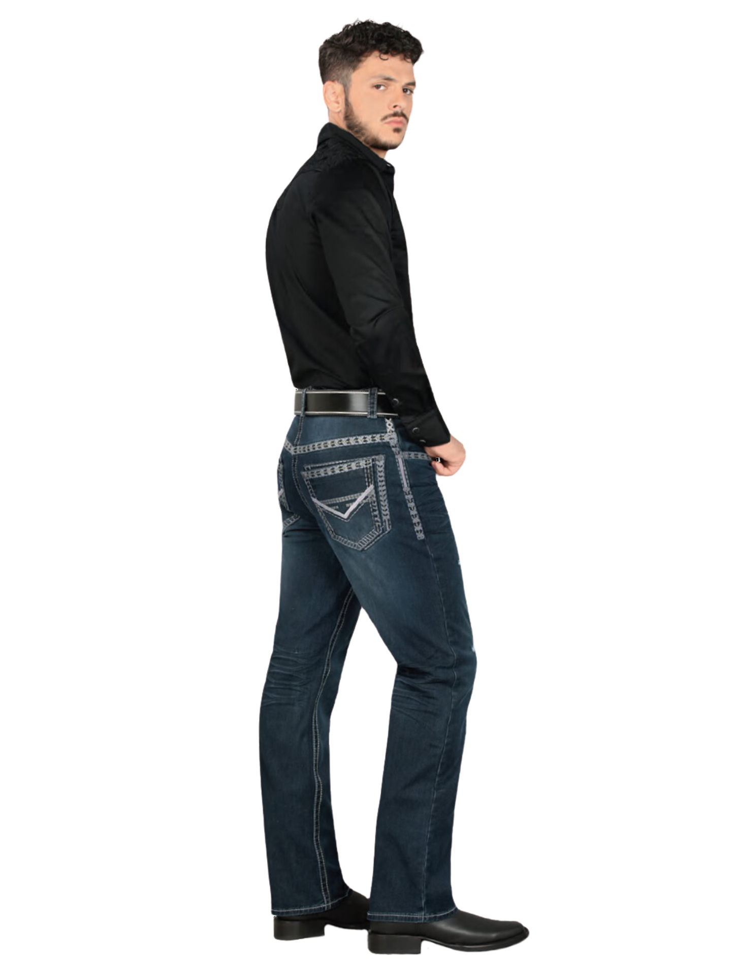 Pantalon Vaquero de Mezclilla Stretch Boot Cut para Hombre 'Lamasini' - ID: 1872 Pantalones de Vaquero Lamasini 