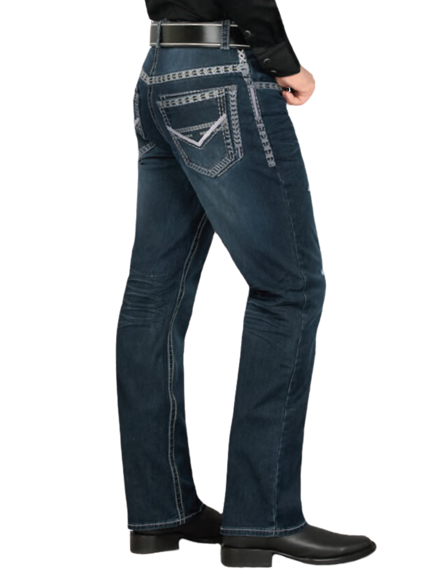 Pantalon Vaquero de Mezclilla Stretch Boot Cut para Hombre 'Lamasini' - ID: 1872 Pantalones de Vaquero Lamasini 