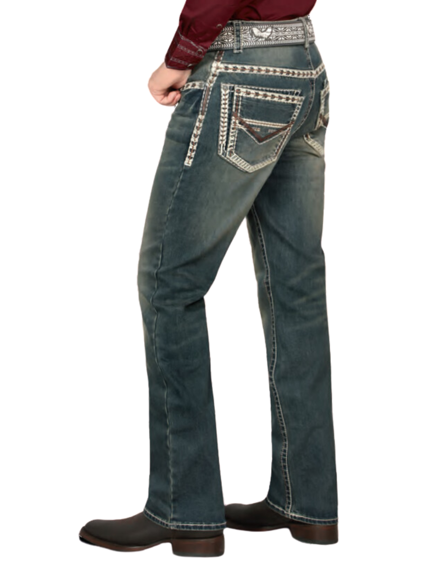 Pantalon Vaquero de Mezclilla Stretch Boot Cut para Hombre 'Lamasini' - ID: 1872 Pantalones de Vaquero Lamasini 