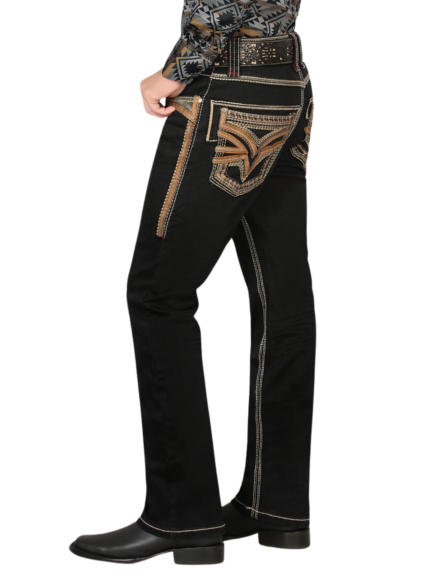 Pantalon Vaquero de Mezclilla Stretch Calidad Premium Boot Cut para Hombre 'Lamasini' - ID: 12101 Pantalones de Vaquero Lamasini 