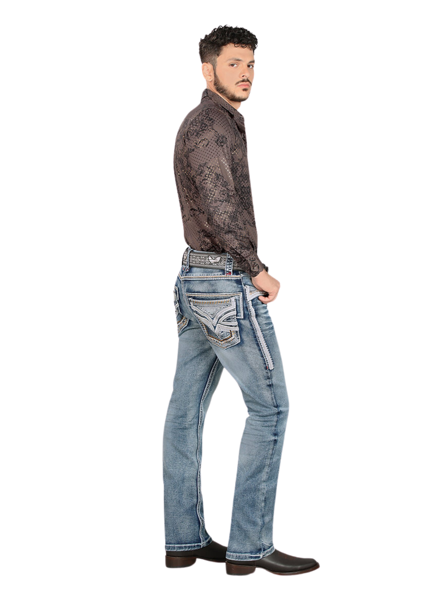 Pantalon Vaquero de Mezclilla Stretch Calidad Premium Boot Cut para Hombre 'Lamasini' - ID: 12101 Pantalones de Vaquero Lamasini 