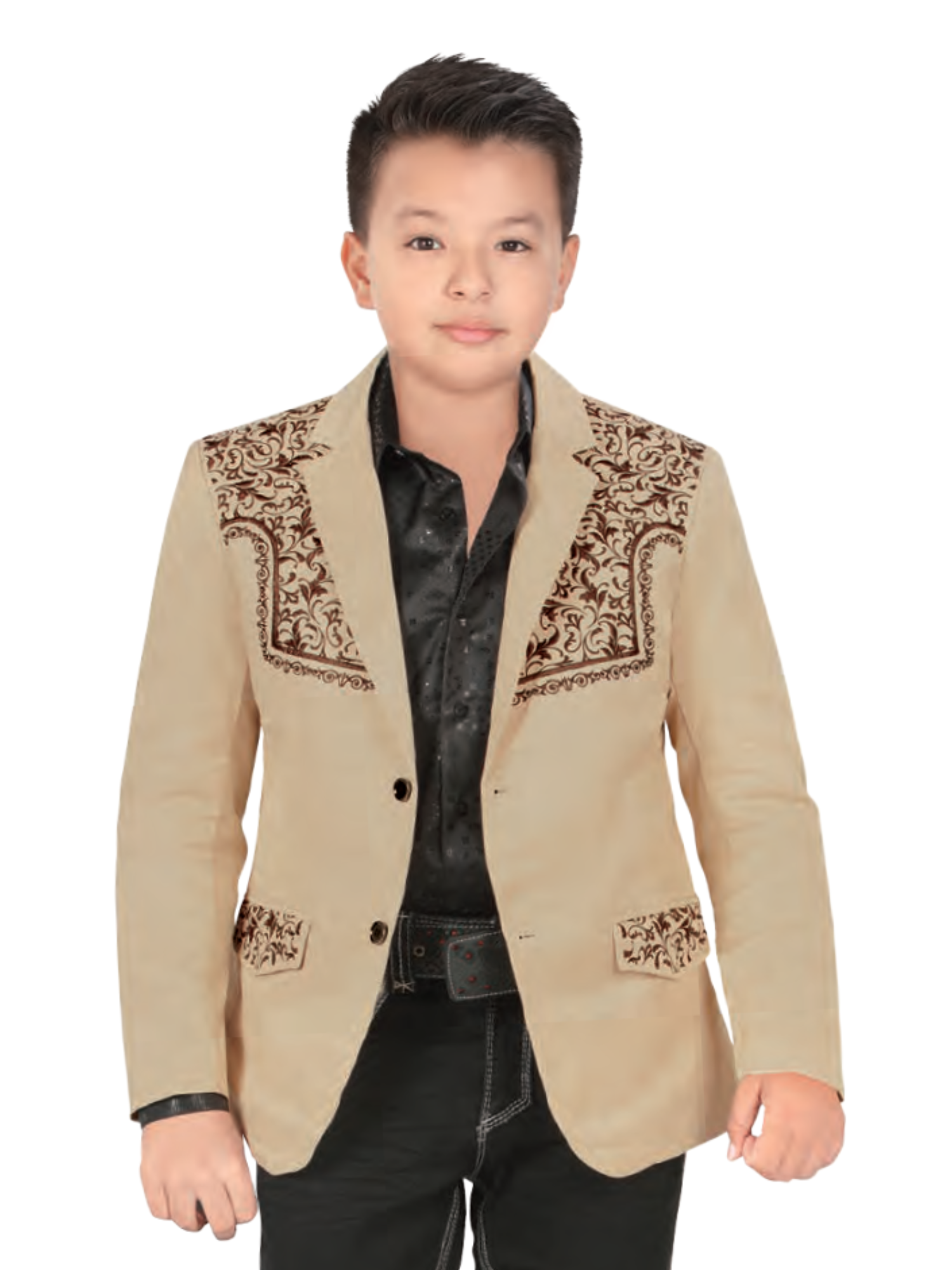 Saco Vaquero Bordado para Niños 'Lamasini' - ID: 514 Sacos Vaqueros Lamasini Beige