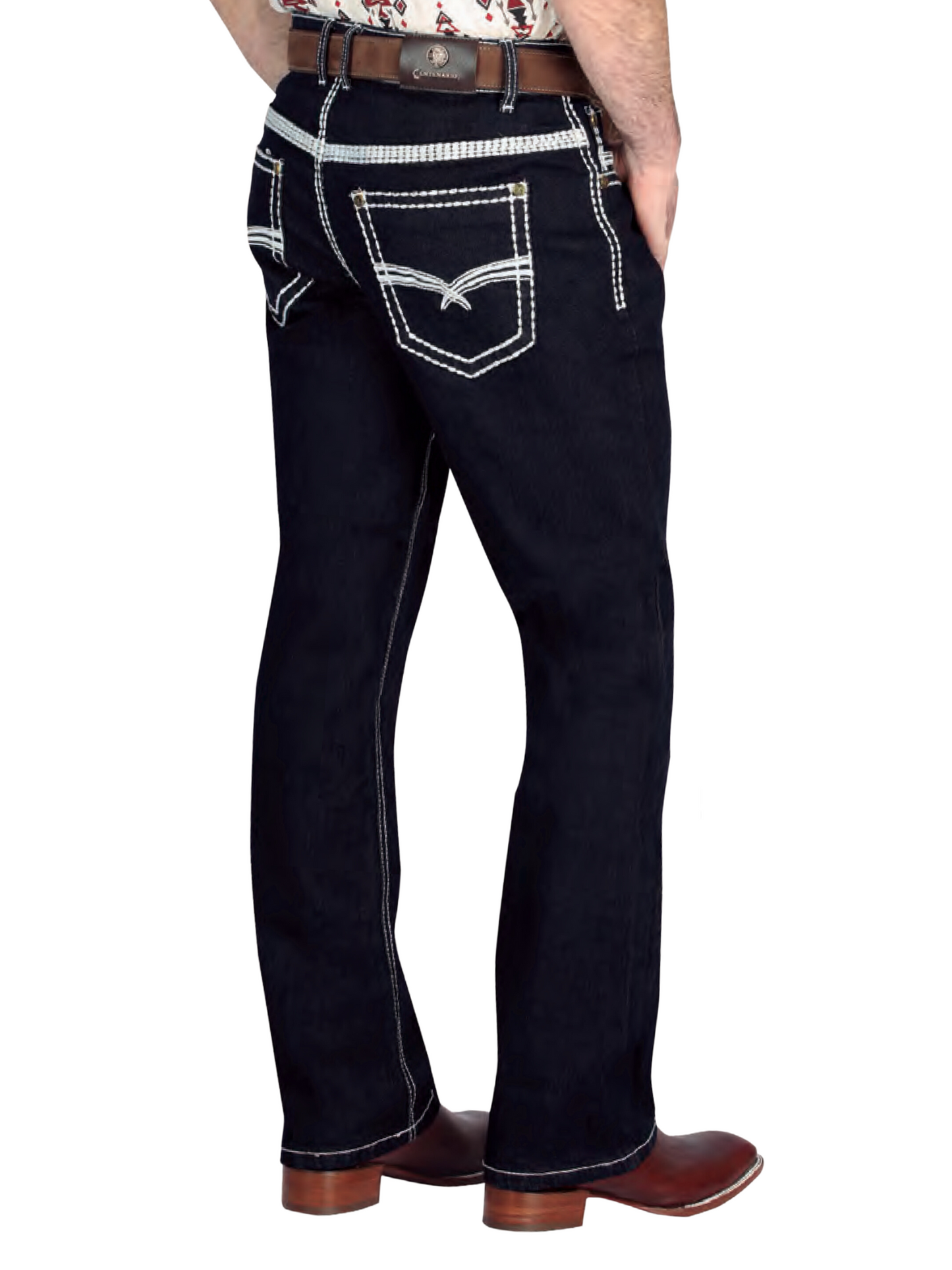 Dark Blue Boot Cut Denim Jeans for Men 'Centenario' - ID: 44844 Denim Jeans Centenario