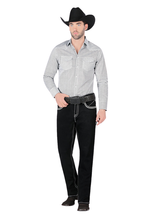 Pantalon Vaquero de Mezclilla Stretch para Hombre 'Montero' - ID: 4612 Denim Jeans Montero Black