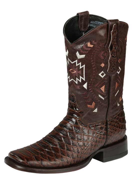 Botas Vaqueras Rodeo Imitacion de Python Grabado en Piel Vacuno para Hombre 'El General' - ID: 45095 Botas Python Print El General