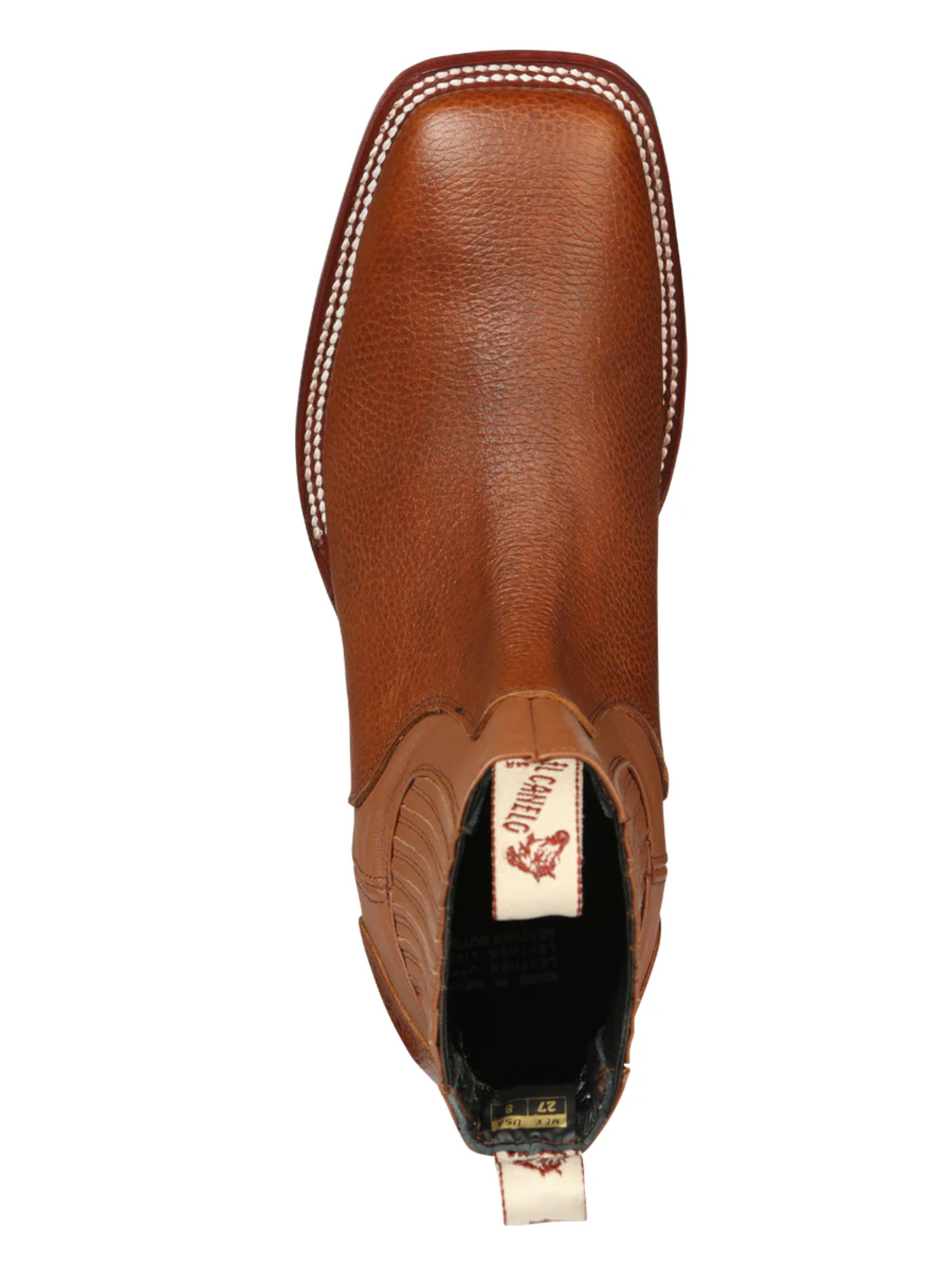 Botines Vaqueros Rodeo Clasicos de Piel Genuina para Hombre 'El Canelo' - ID: 45209 Botines Vaqueros Rodeo El Canelo