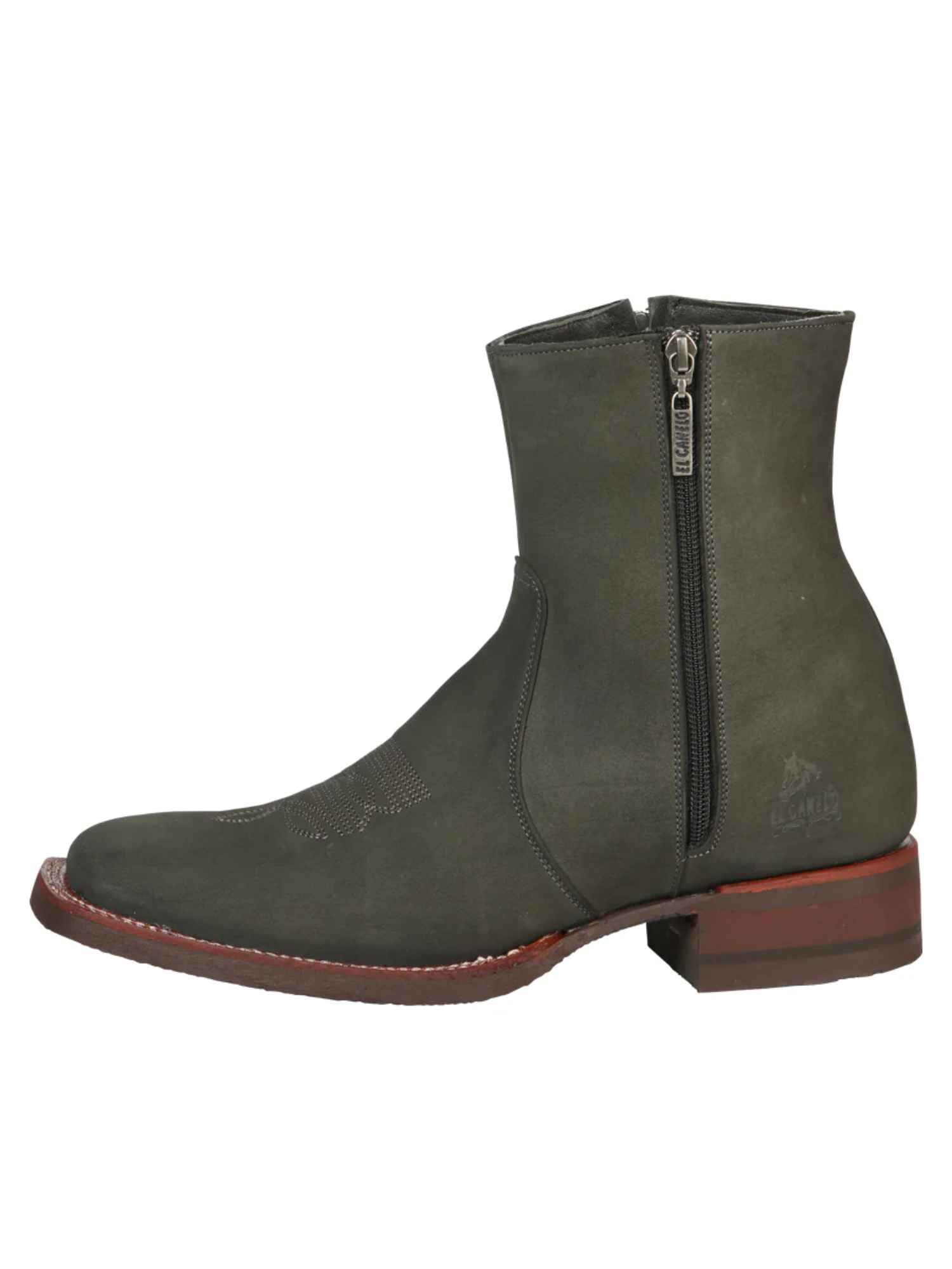 Botines Vaqueros de Vestir Clasicos con Doble Cierre de Piel Nobuck para Hombre 'El Canelo' - ID: 45213 Botines de Vestir Piel Genuina El Canelo