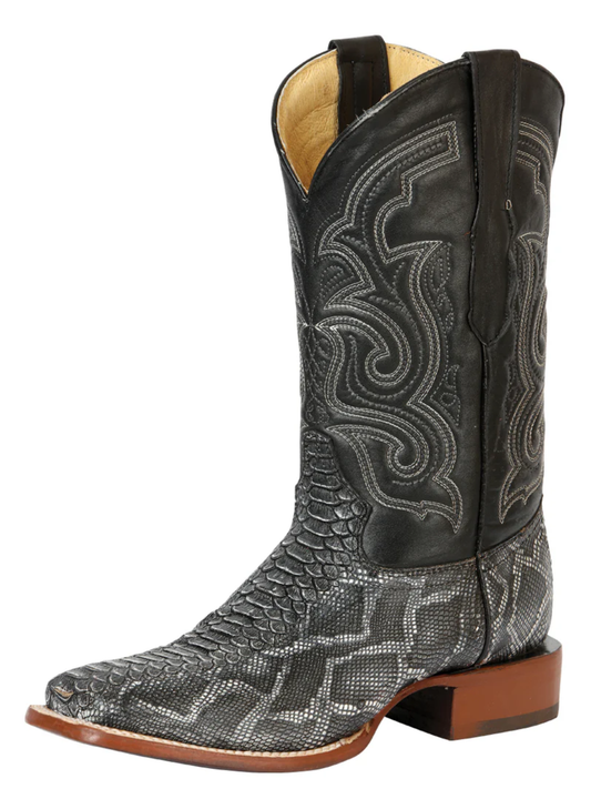 Botas Vaqueras Rodeo Imitacion de Python Grabado en Piel Vacuno para Hombre 'El General' - ID: 45432 Botas Python Print El General