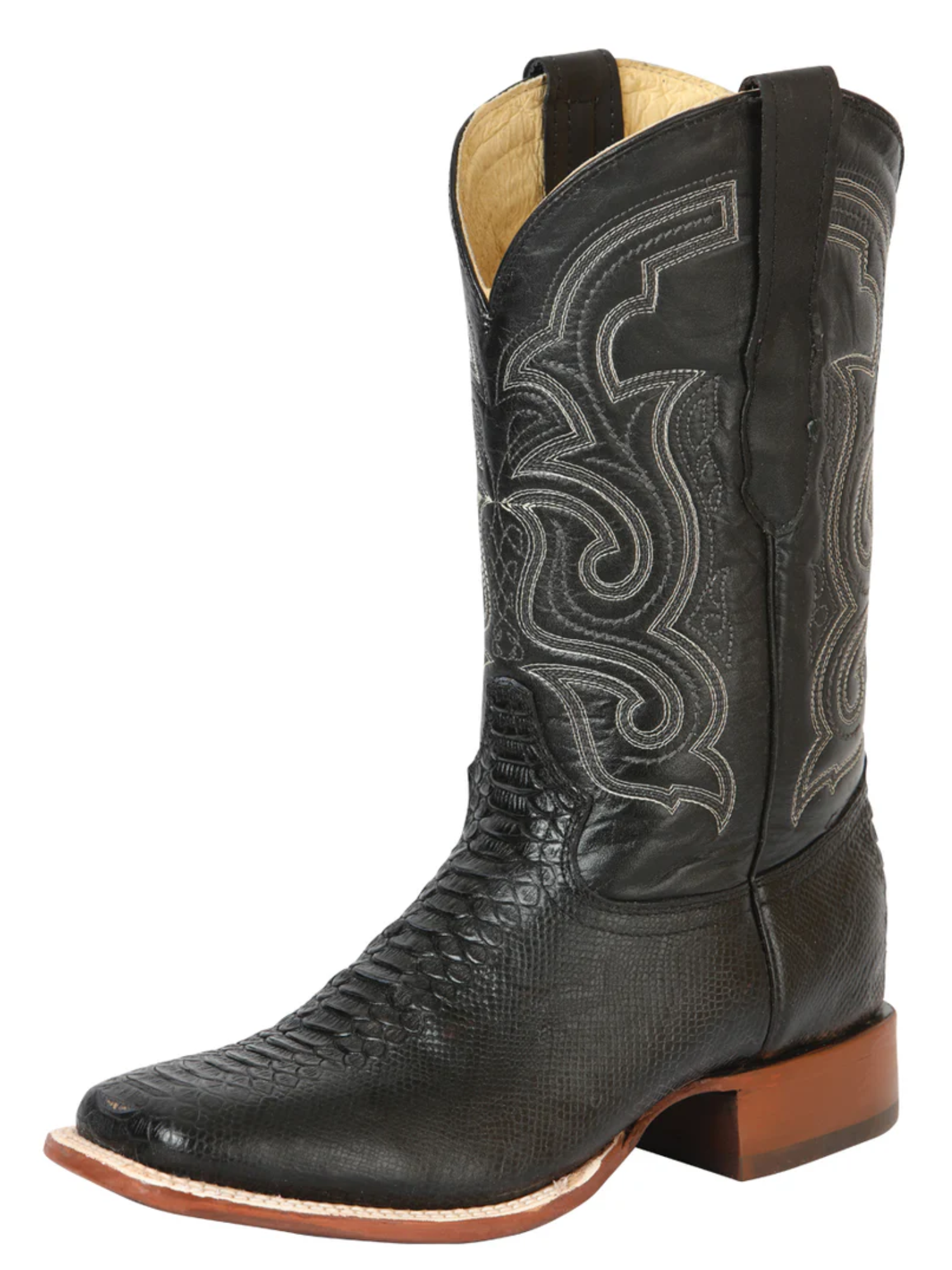 Botas Vaqueras Rodeo Imitacion de Python Grabado en Piel Vacuno para Hombre 'El General' - ID: 45433 Botas Python Print El General
