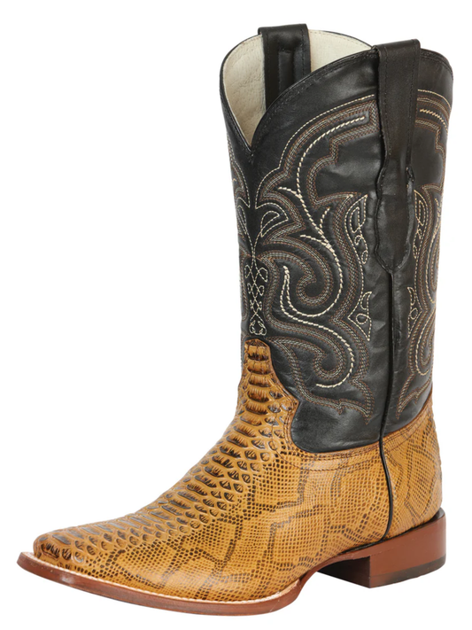 Botas Vaqueras Rodeo Imitacion de Python Grabado en Piel Vacuno para Hombre 'El General' - ID: 45434 Botas Python Print El General Miel