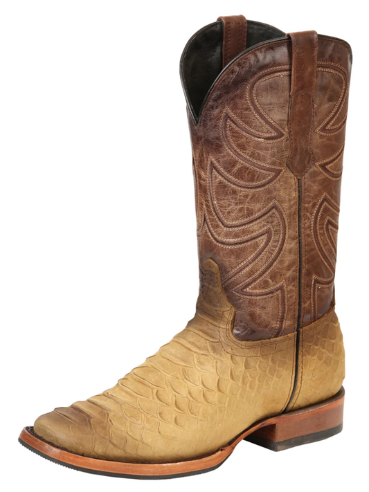 Botas Vaqueras Rodeo Imitacion de Python Grabado en Piel Vacuno para Hombre 'El General' - ID: 45563 Botas Python Print El General