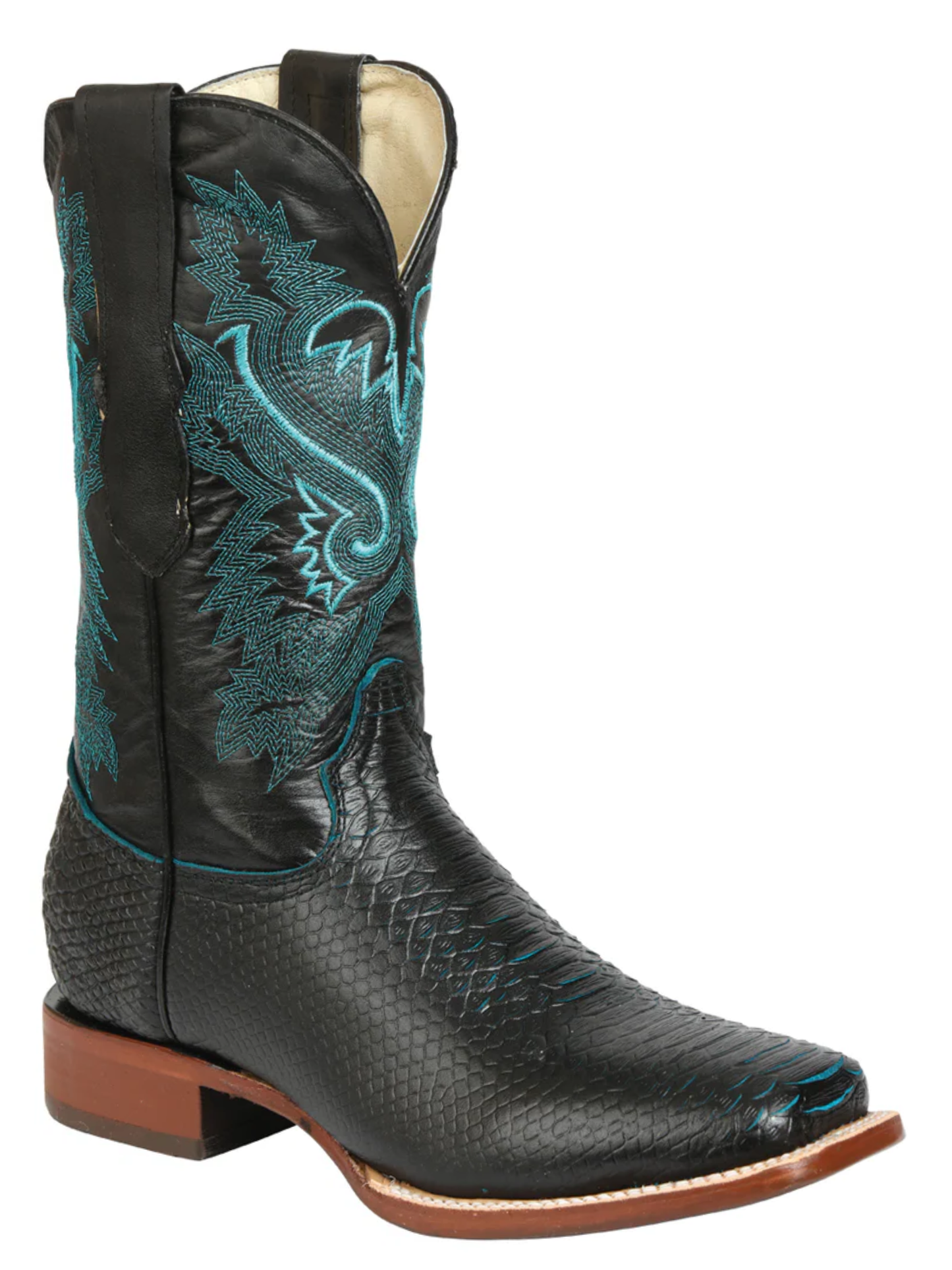 Men's Faux Python Print Rodeo Cowboy Boots 'El General' - ID: 45699 El General Python Print Boots