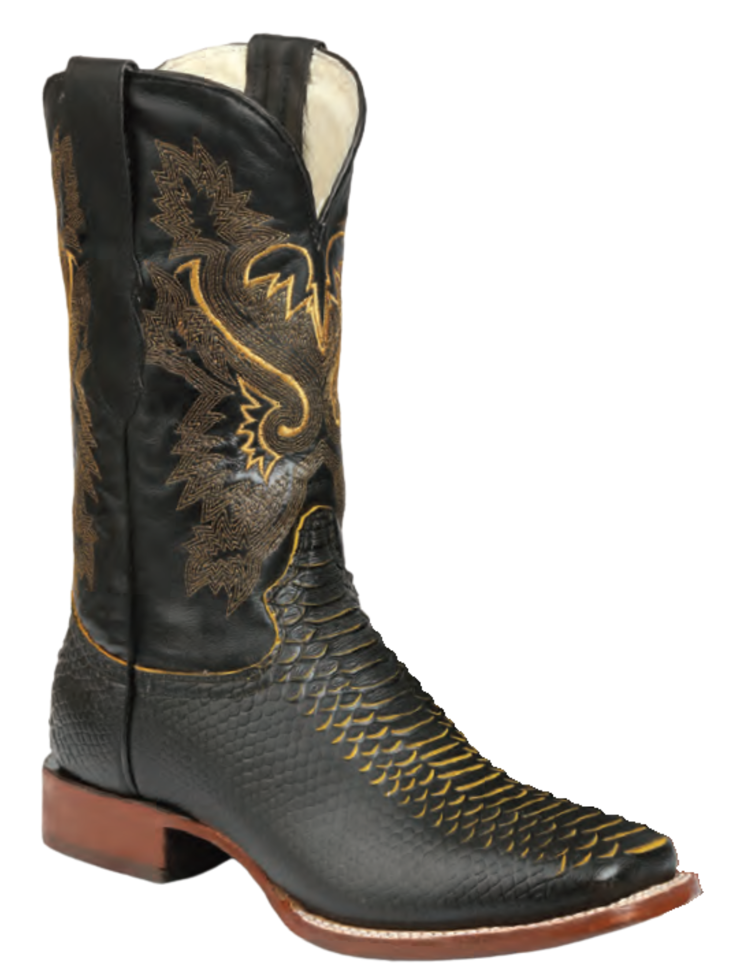 Botas Vaqueras Rodeo Imitacion de Python Grabado en Piel Vacuno para Hombre 'El General' - ID: 45700 Botas Python Print El General