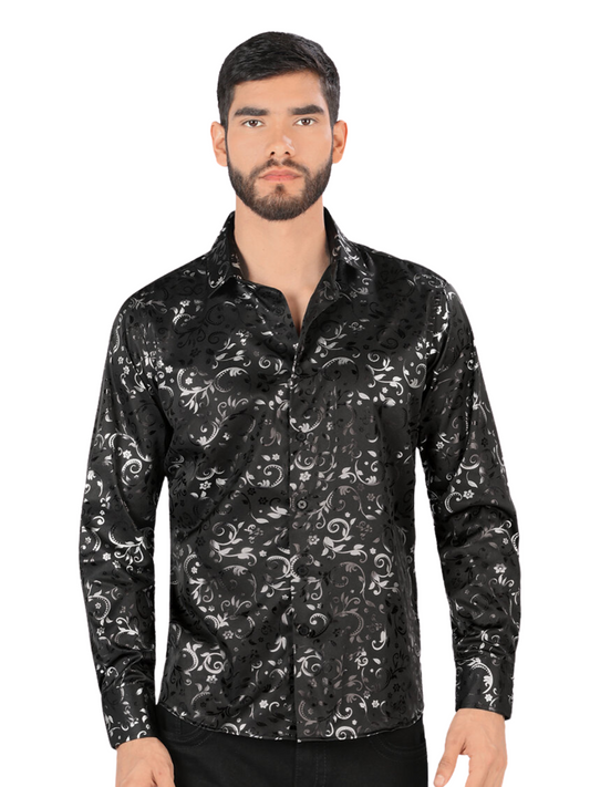 Men's Printed Long Sleeve Casual Shirt 'Montero' - ID: 0795 Casual Shirt Montero Black