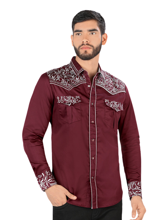 Embroidered Long Sleeve Denim Shirt for Men 'Montero' - ID: VA3541