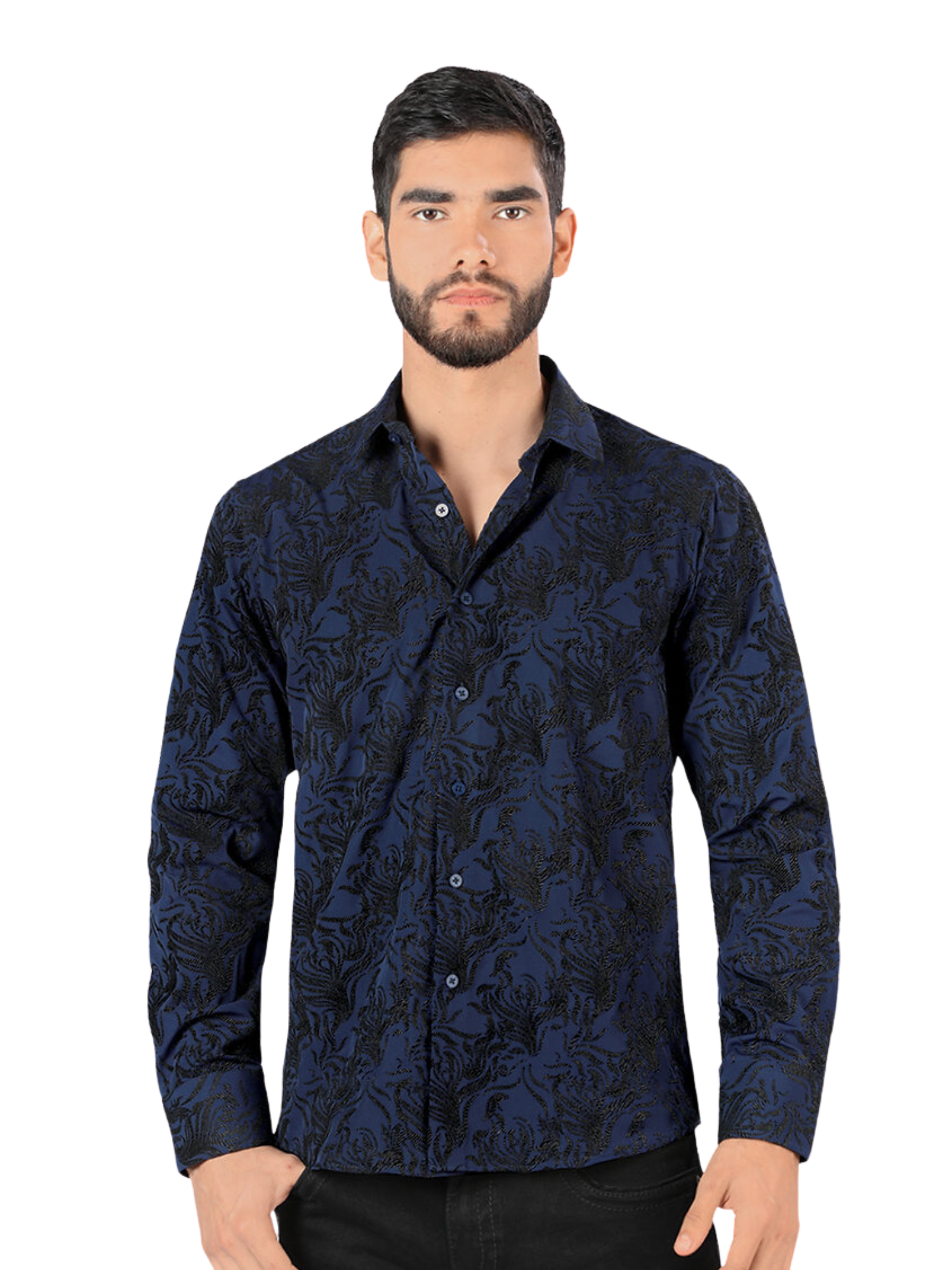 Camisa Casual Manga Larga Estampada para Hombre 'Montero' ID: 0804