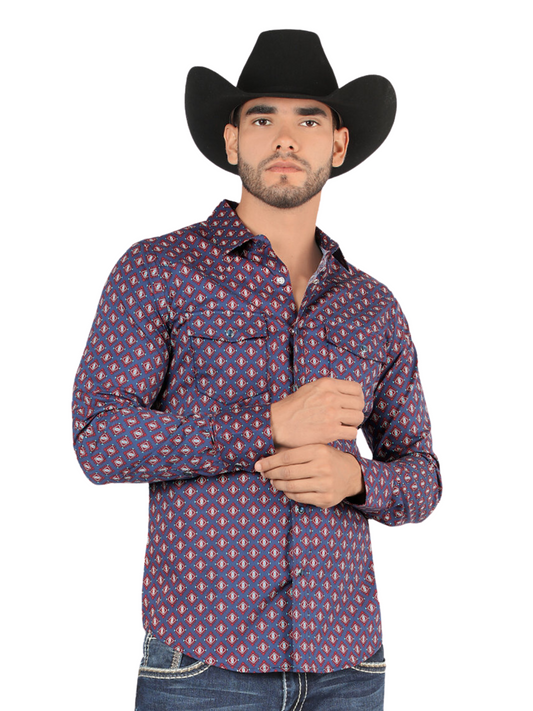 Long Sleeve Denim Shirt for Men 'Montero' - ID: 0445 Western Shirt Montero Navy