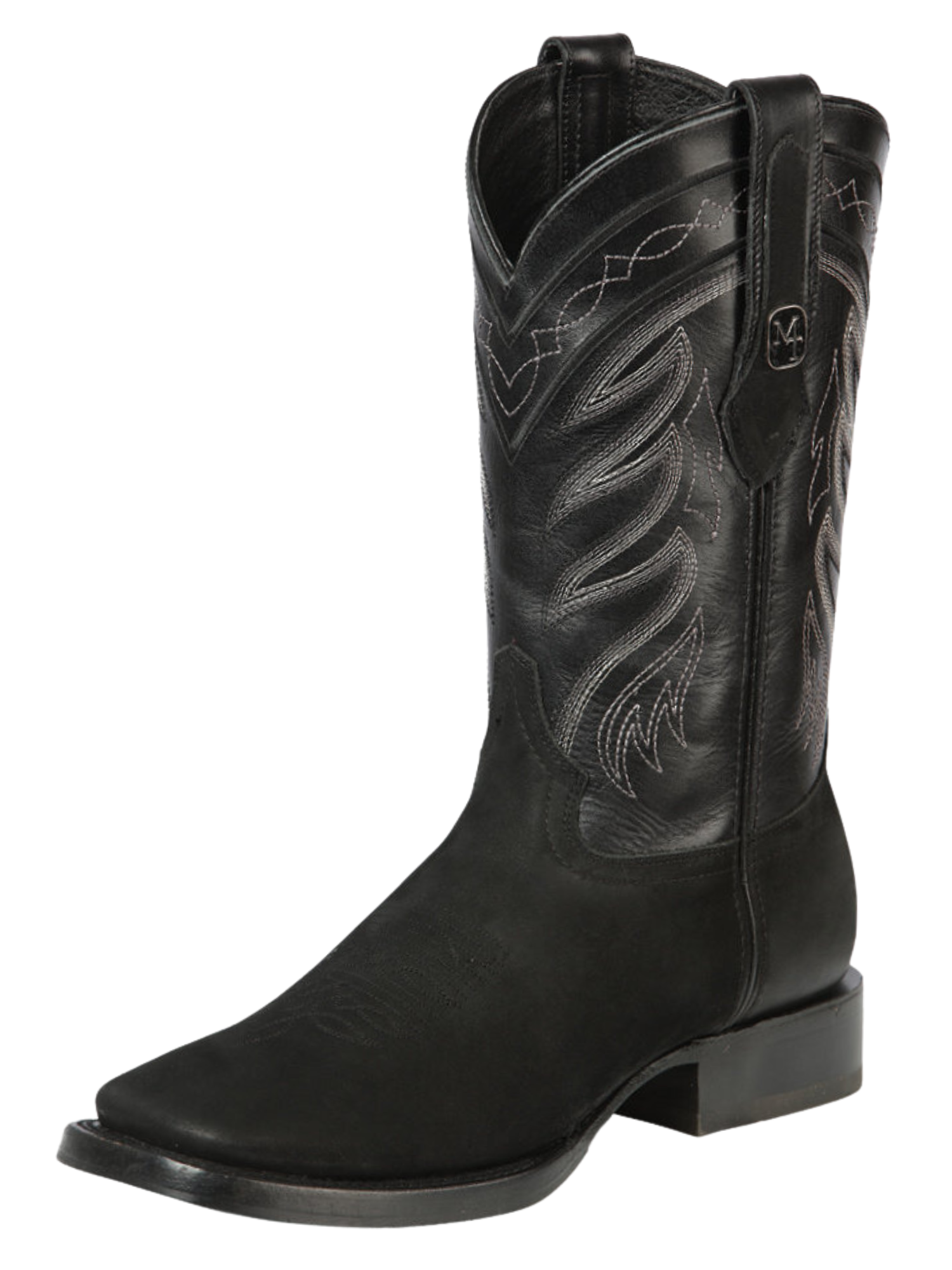 Botas Vaqueras Rodeo Clasicas de Piel Nobuck para Hombre 'Montero' - ID: 51441 Botas Piel Nobuck Montero Negro