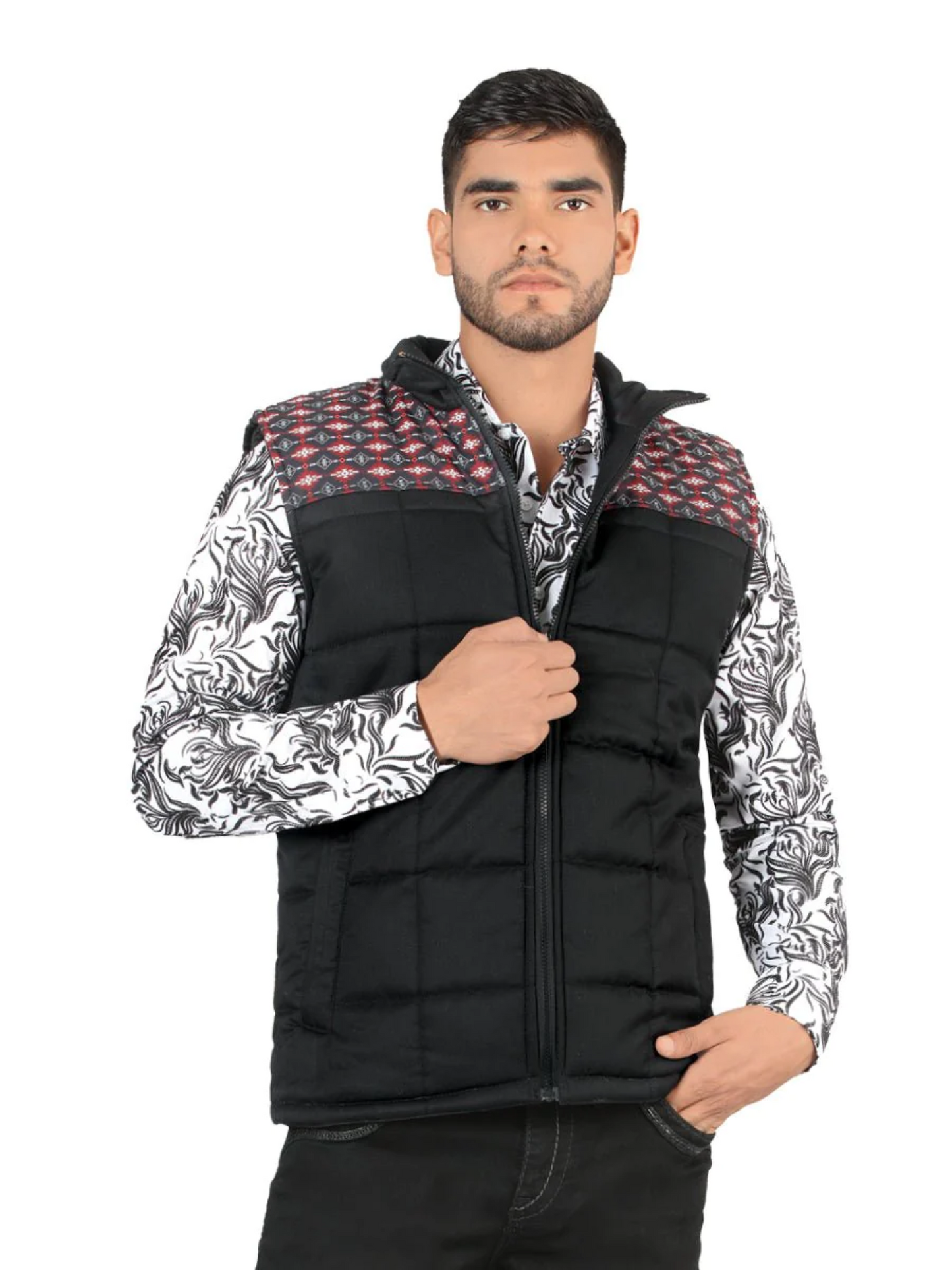 Ultralight Padded Denim Vest for Men 'Montero' - ID: 10005 Western Vest Montero Black