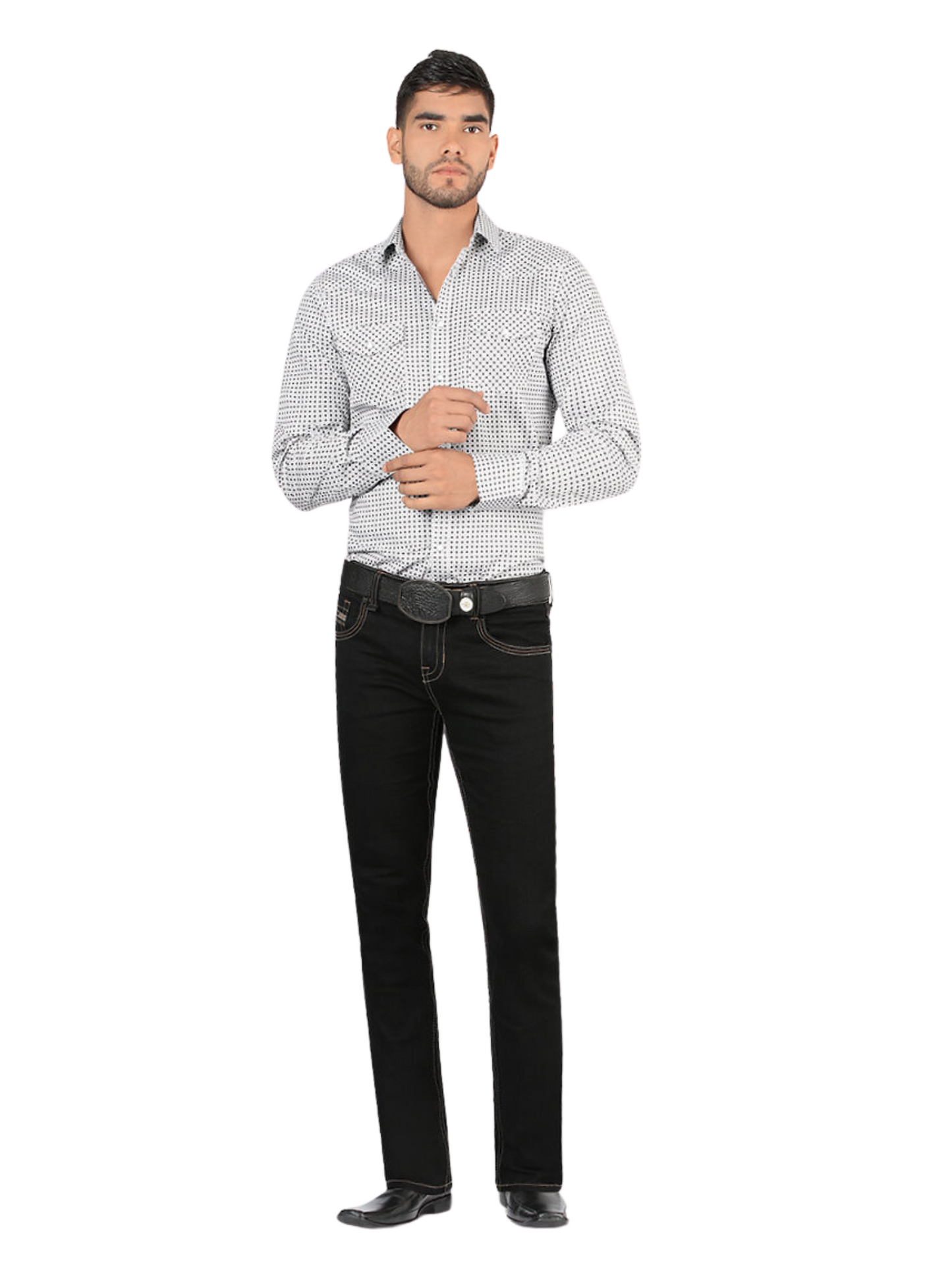 Pantalon Vaquero de Mezclilla Stretch para Hombre 'Montero' - ID: 5307 Denim Jeans Montero Black