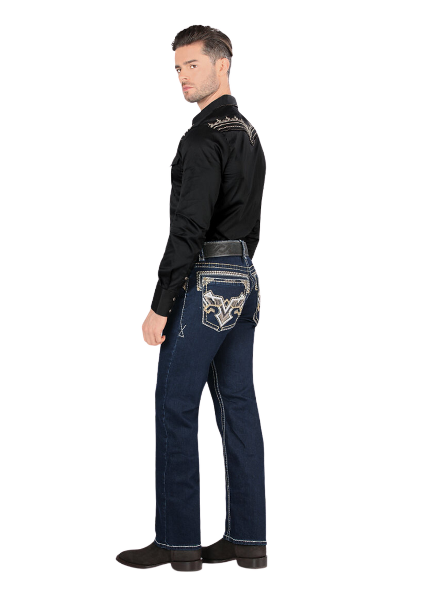 Pantalon Vaquero de Mezclilla Stretch para Hombre 'Montero' - ID: 4597 Denim Jeans Montero 
