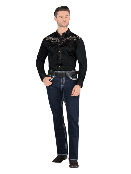 Pantalon Vaquero de Mezclilla Stretch para Hombre 'Montero' - ID: 4597 Denim Jeans Montero Dark Blue