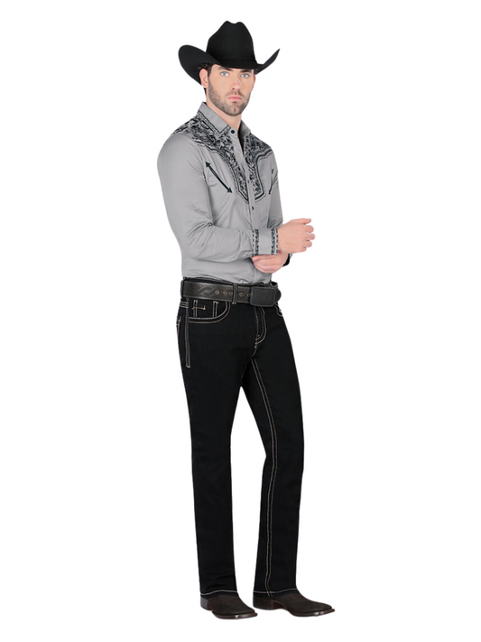 Pantalon Vaquero de Mezclilla Stretch para Hombre 'Montero' - ID: 4604 Pantalones de Vaquero Montero Black