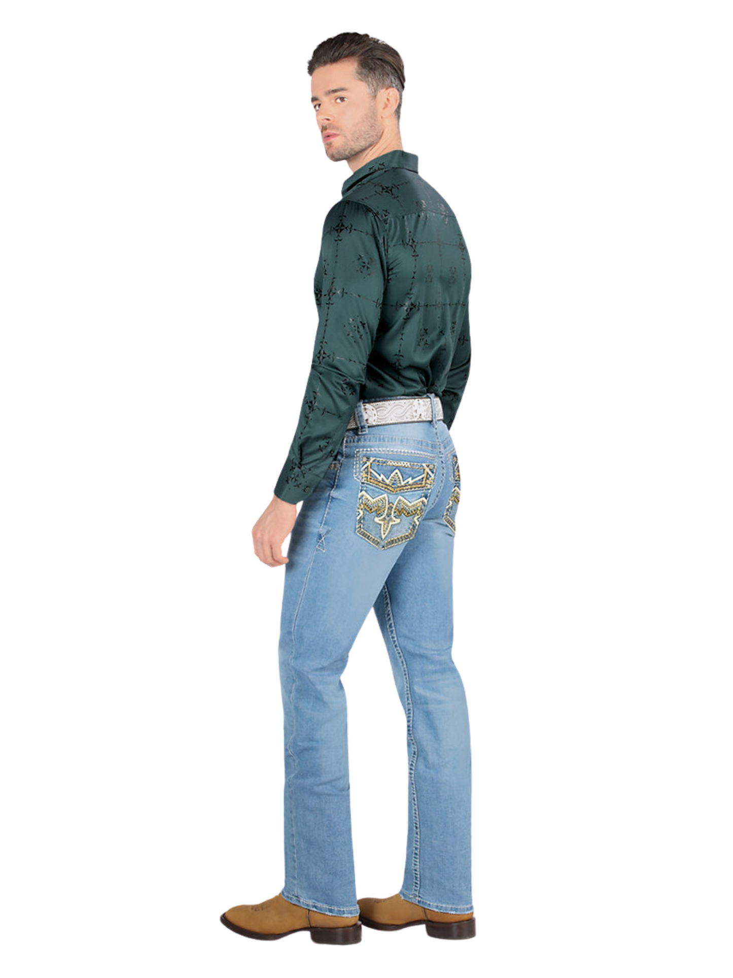 Pantalon Vaquero de Mezclilla Stretch para Hombre 'Montero' - ID: 4605 Denim Jeans Montero 