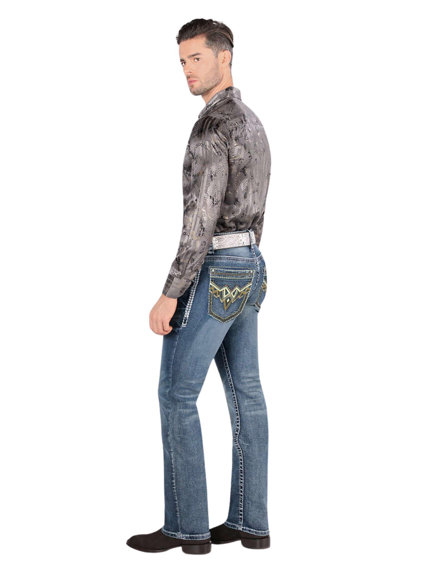 Pantalon Vaquero de Mezclilla Stretch para Hombre 'Montero' - ID: 4608 Denim Jeans Montero 