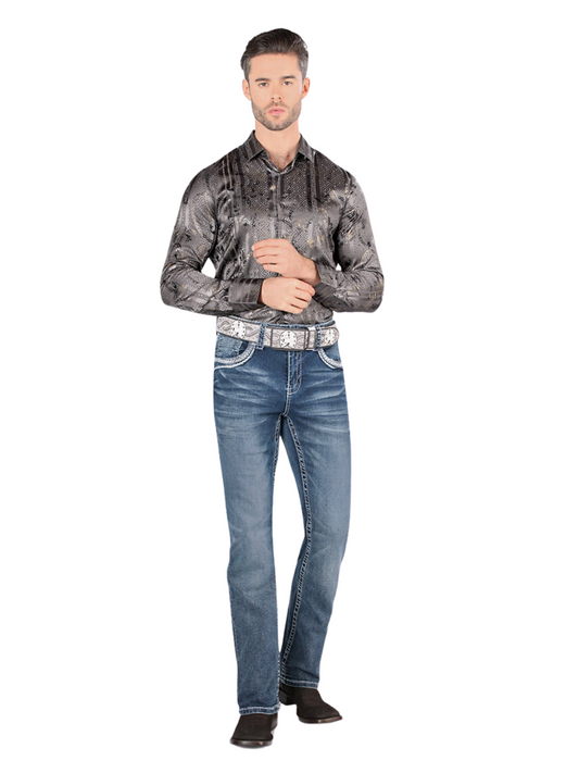 Pantalon Vaquero de Mezclilla Stretch para Hombre 'Montero' - ID: 4608 Pantalones de Vaquero Montero Medium Blue