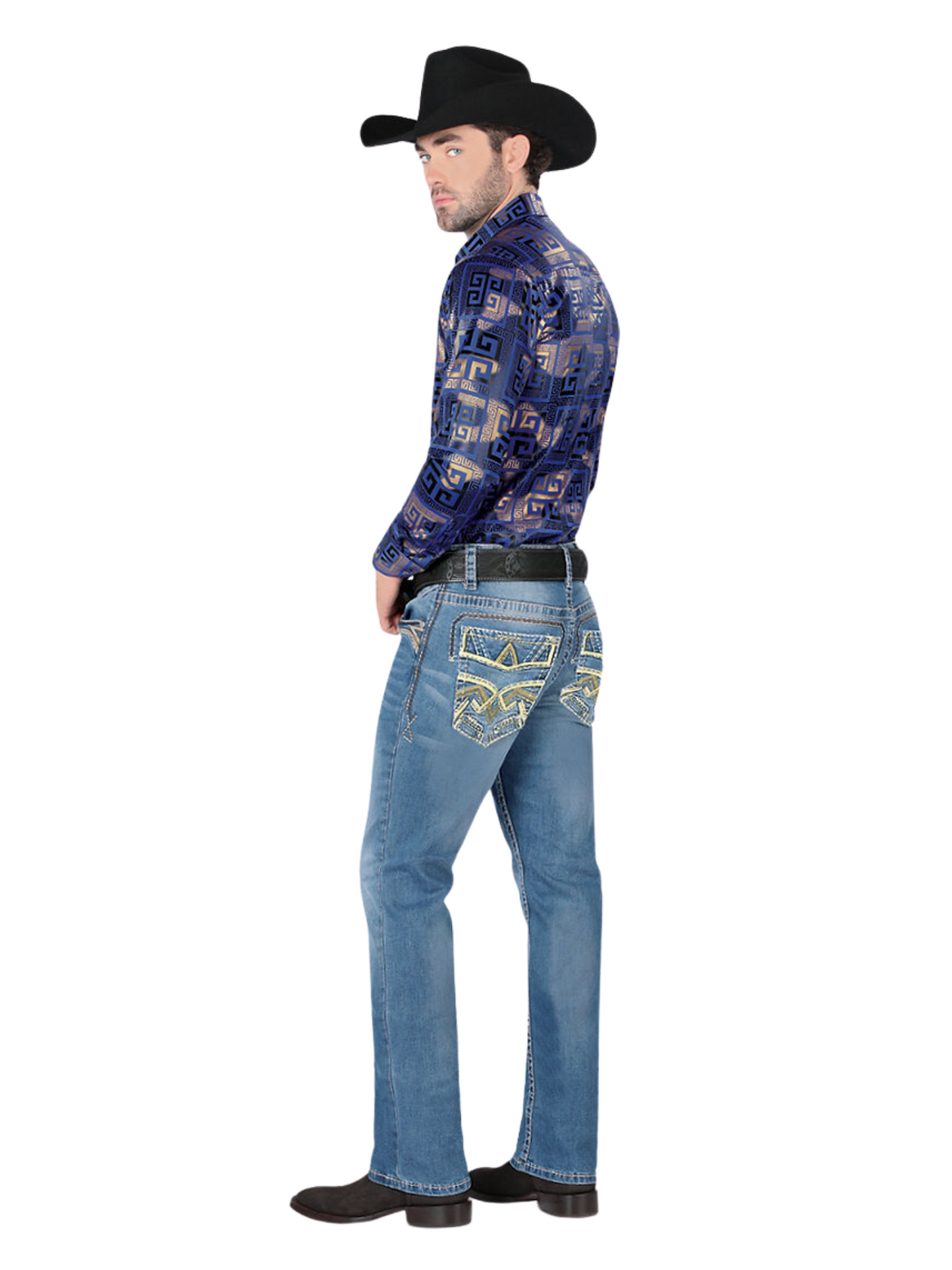 Pantalon Vaquero de Mezclilla Stretch para Hombre 'Montero' - ID: 4609 Denim Jeans Montero 