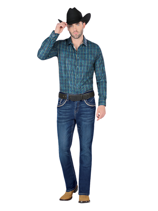 Pantalon Vaquero de Mezclilla Stretch para Hombre 'Montero' - ID: 4610 Pantalones de Vaquero Montero Medium Blue