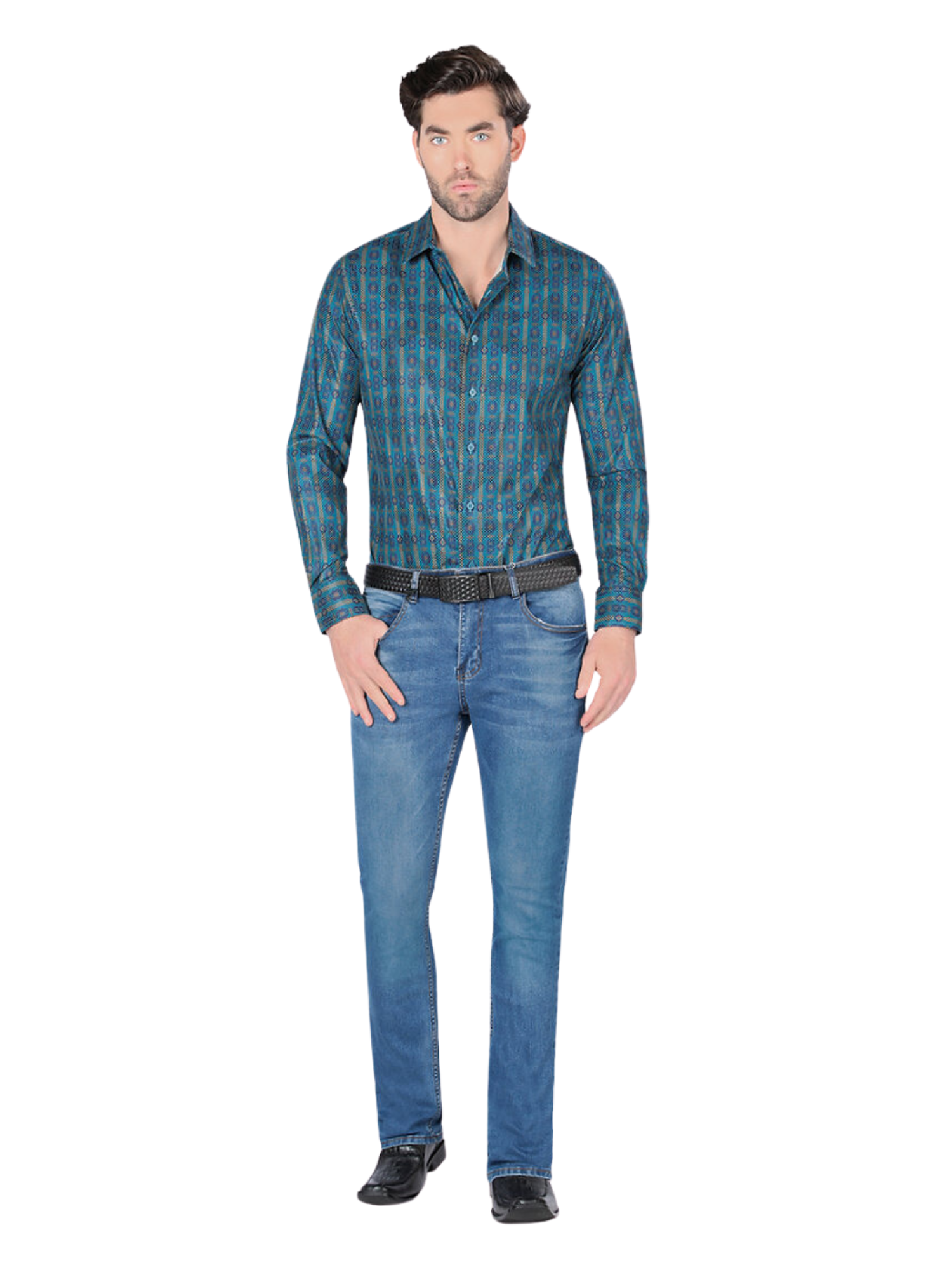 Pantalon Vaquero de Mezclilla Stretch para Hombre 'Montero' - ID: 5310 Denim Jeans Montero Blue