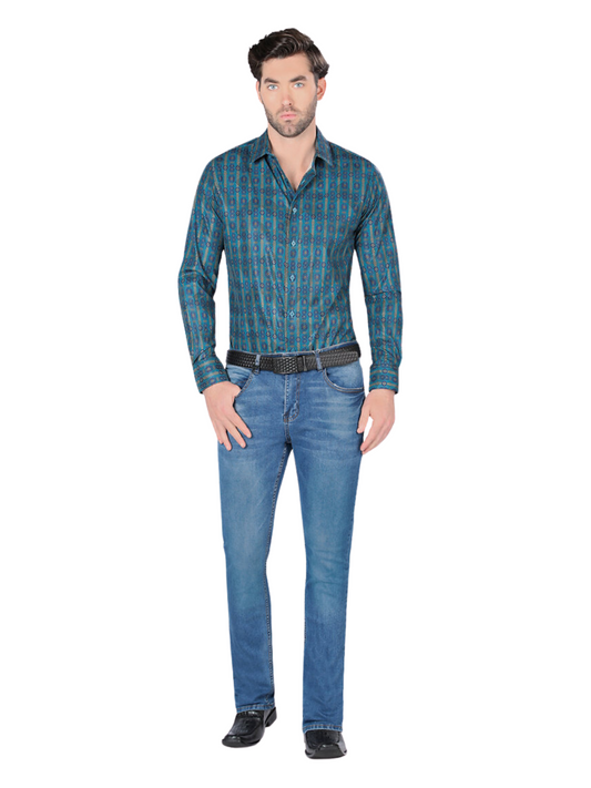 Pantalon Vaquero de Mezclilla Stretch para Hombre 'Montero' - ID: 5310 Denim Jeans Montero Blue